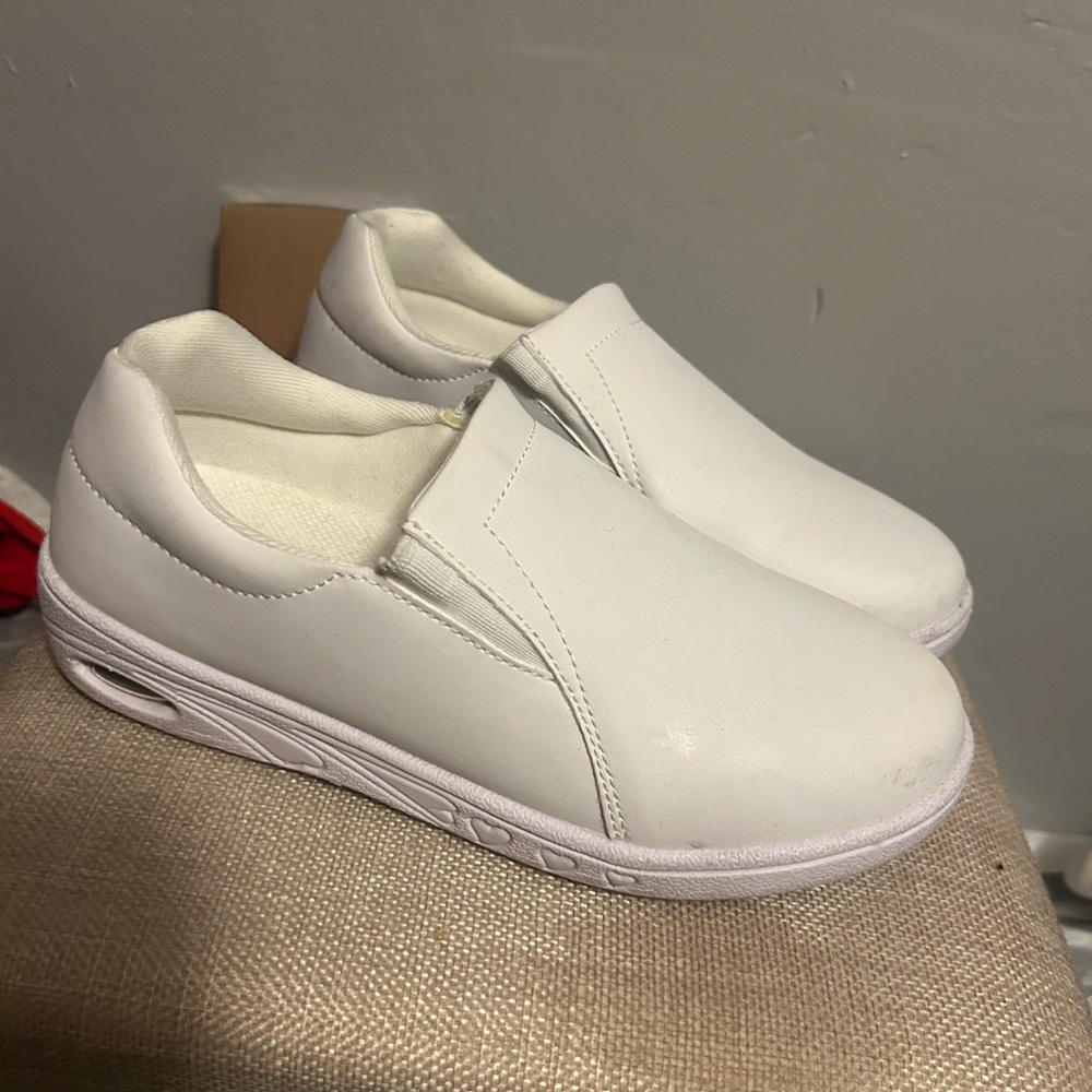 White Slip-On Sneakers